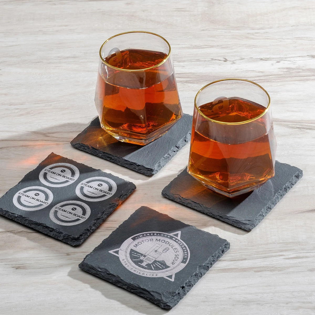 Custom Artisan Slate Coaster/ Laser Engraving or UV Printing.